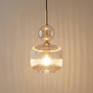 TK Lighting Závesné svietidlo Sophia, koňaková/čierna, sklo, Ø 15 cm, E14, Hliník / sivá / zinok, Obývacia izba / jedáleň, Sklo, Moderný, Závesné svietidlo