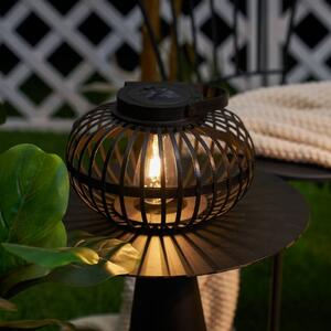 Solárna stolová lampa Pauleen LED SUNSHINE BLISS, čierna, 17 cm, IP44, Čierna, Bambus, Štýl mladých, Lampáš