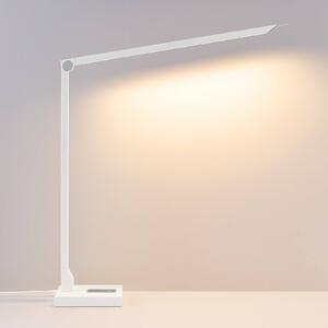 LED stolná lampa FLOYD PRO, biela, 55 cm, stmievateľné, Biela / opálová, Pracovňa / Kancelária, Hliník, Moderný, Stolová lampa