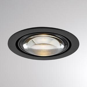LED stropné vstavné svietidlo MAG MINI, čierne, Ø 10 cm, 18 V, Čierna, Obývacia izba / jedáleň, Hliník, Moderný, Zapustené stropné svietidlo