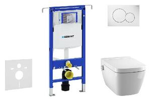 Geberit Duofix - Modul na závesné WC s tlačidlom Sigma01, alpská biela + Tece One - sprchovacia toaleta a doska, Rimless, SoftClose 111.355.00.5 NT1