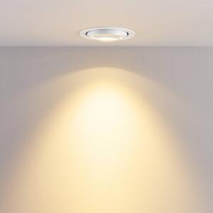 LED stropné vstavné svietidlo MAG MINI, biele, Ø 10 cm, 18 V, Biela / opálová, Obývacia izba / jedáleň, Hliník, Moderný, Zapustené stropné svietidlo