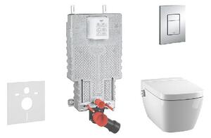 Grohe Uniset - Súprava predstenovej inštalácie, sprchovacej toalety a dosky Tece, tlačidla Skate Cosmo, Rimless, SoftClose, chróm 38643SET-KT