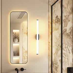 LED nástenné svetlo VINA S, čierna, šírka 40 cm, IP44,, Čierna, Kúpeľňa, Hliník, Moderný