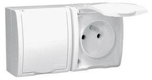 Zásuvka IP54 250 V Simon Aquarius dvojnásobná biela