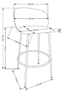 Barová stolička SCH-116 sivá/zlatá