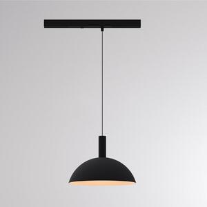 LED závesné svietidlo na lištu LORA II, čierne, Ø 24 cm, 40°, 3-fázové, Čierna, Obývacia izba / jedáleň, kov, Moderný, Závesné svietidlo