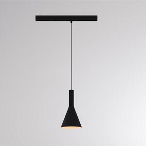 LED závesné svietidlo na lištu LORA I, čierne, Ø 15 cm, 40° 3-fázové, Čierna, Obývacia izba / jedáleň, kov, Moderný, Závesné svietidlo