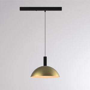 LED závesné svietidlo na lištu LORA II, mosadz, Ø 24 cm, 40°, 3-fázové, Mosadz / zlato, Obývacia izba / jedáleň, kov, Moderný, Závesné svietidlo