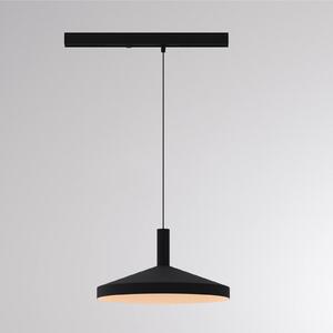 LED závesné svietidlo na lištu LORA III, čierne, Ø 36 cm, 40°, 3-fázové, Čierna, Obývacia izba / jedáleň, kov, Moderný, Závesné svietidlo