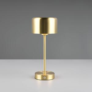 Nabíjacia stolová lampa Jeff LED, matná mosadz, výška 30 cm, kov
