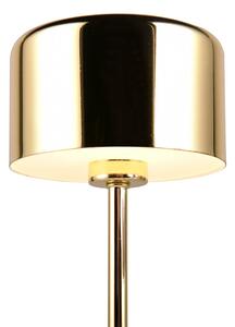 Nabíjacia stolová lampa Jeff LED, mosadz, výška 30 cm, kov
