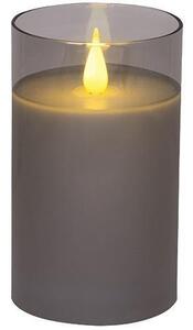 Sviečka MagicHome Vianoce, LED, 2xAA, jednoduché svietenie, časovač, pohyblivý plameň, 7,5x12,5 cm