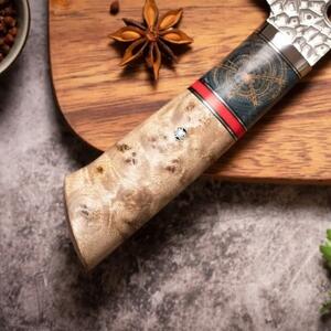 KnifeBoss damaškový nôž Cleaver 7.5" (189 mm) Burl Wood