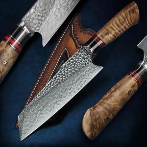 KnifeBoss damaškový nôž Gyuto / Chef 8" (172 mm) Burl Wood VG-10