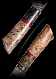 KnifeBoss damaškový nôž Cleaver 7.5" (189 mm) Burl Wood