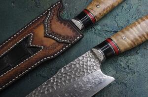 KnifeBoss damaškový nôž Gyuto / Chef 8" (172 mm) Burl Wood VG-10