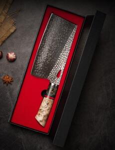 KnifeBoss damaškový nôž Cleaver 7.5" (189 mm) Burl Wood