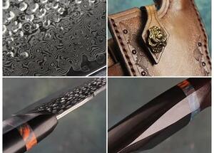KnifeBoss damaškový nôž Chef 8.5" (214 mm) Ebony wood VG-10