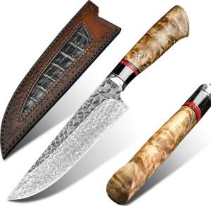 KnifeBoss damaškový nôž Chef 6.8" (172 mm) Burl Wood VG-10