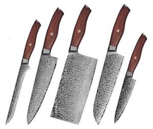 KnifeBoss kuchársky damaškový nôž Santoku 8" (205 mm) Rose wood VG-10