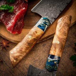 KnifeBoss damaškový nôž Chef 8" (210 mm) Burl Wood VG-10