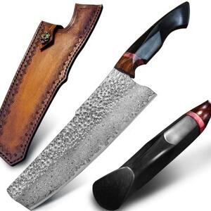 KnifeBoss damaškový nôž Nakiri 8" (197 mm) Ebony wood VG-10