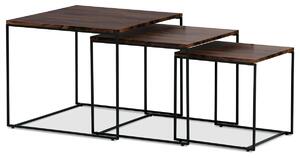 Autronic - Sada 3 konferenčních stolů, MDF deska, dekor ořech, černý kov - AF-3008 WAL