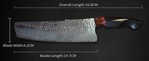 KnifeBoss damaškový nôž Nakiri 8" (197 mm) Ebony wood VG-10