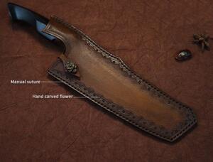 KnifeBoss damaškový nôž Nakiri 8" (197 mm) Ebony wood VG-10