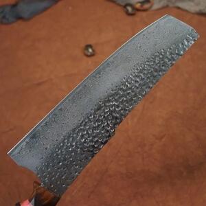 KnifeBoss damaškový nôž Nakiri 8" (197 mm) Ebony wood VG-10
