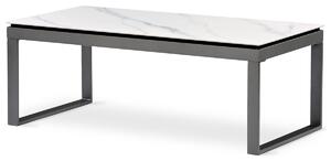 Autronic - Stůl konferenční, deska slinutá keramika 120x60, bílý mramor, nohy šedý kov - AHG-284 WT AKCE