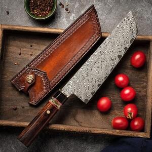 KnifeBoss damaškový nůž Nakiri 8" (200 mm) Iron wood VG-10