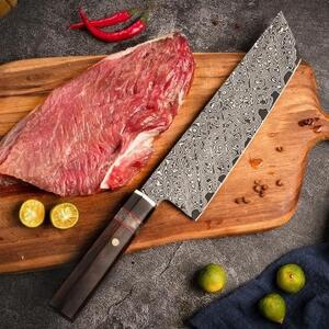 KnifeBoss damaškový nůž Nakiri 8" (200 mm) Iron wood VG-10