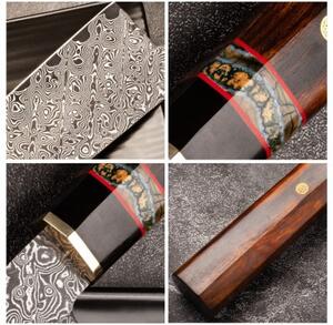 KnifeBoss damaškový nůž Nakiri 8" (200 mm) Iron wood VG-10