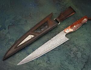 KnifeBoss damaškový nôž Chef 8" (205 mm) Snakewood VG-10