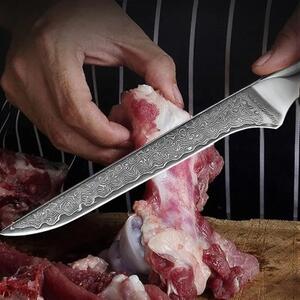 KnifeBoss vykosťovací damaškový nôž Boning 5,5" (135 mm) Black & Red VG-10