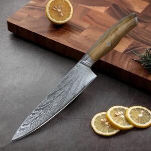 KnifeBoss kuchársky damaškový nôž Chef 8" (205 mm) Olive AUS10V