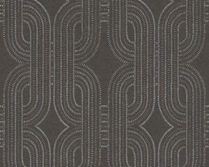 A.S. Création | Vliesová tapeta na stenu French Affair 39937-4 | 0,53 x 10,05 m | čierna, metalická, bronzová