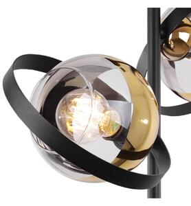 Stropné svietidlo Asturia Ring, 2x zlaté/transparentné sklenené tienidlo, B/G