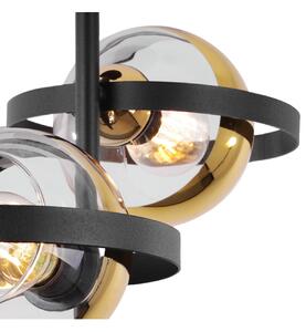 Stropné svietidlo Asturia Ring, 2x zlaté/transparentné sklenené tienidlo, B/G