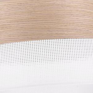 Závesné svietidlo Wood, 1x béžová dubová dýha/biele PVCové tienidlo, (fi 30cm)