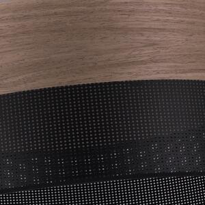 Závesné svietidlo Wood, 1x hnedá orechová dýha/čierne PVCové tienidlo, (fi 30cm)