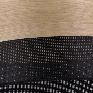 Závesné svietidlo Wood, 1x dýha zlatý dub/čierne PVCové tienidlo, (fi 40cm)
