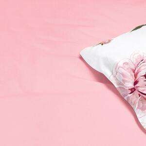 Goldea bavlnené posteľné obliečky duo - pivonky s textami s pastelovo ružovou 140 x 200 a 70 x 90 cm
