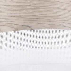 Závesné svietidlo Wood, 1x svetlobéžová dubová dýha/biele PVCové tienidlo, (fi 40cm)