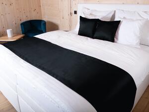 Biante Saténový prehoz/behúň na posteľ Satén LUX-026 Čierny 50x180 cm