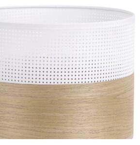 Light Home Závesné svietidlo Wood, 1x dýha zlatý dub/biele PVCové tienidlo, (fi 20cm)