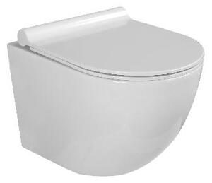 Kielle Gaia - Závesné kompaktné WC s doskou SoftClose, Rimless, biela 30115001