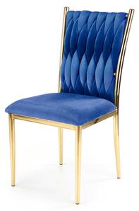 Jedálenská stolička SCK-436 tmavomodrá/zlatá